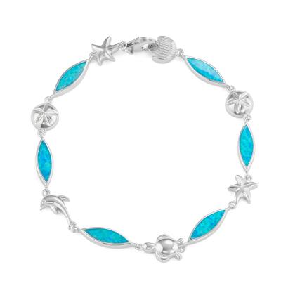 Silver & Blue Marquise Bracelet