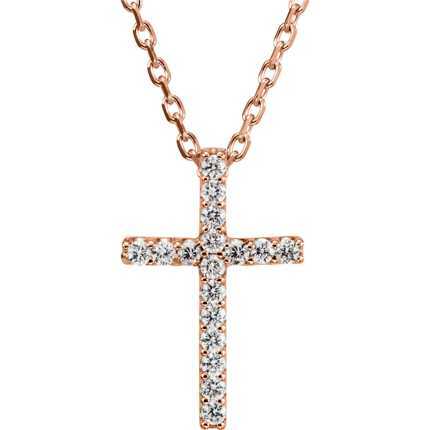 Diamond V Necklace, 14K Rose / 16 in.