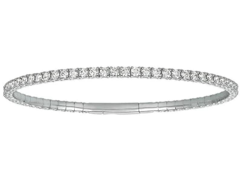 14K 2CTTW Diamond Flex Bangle Bracelet