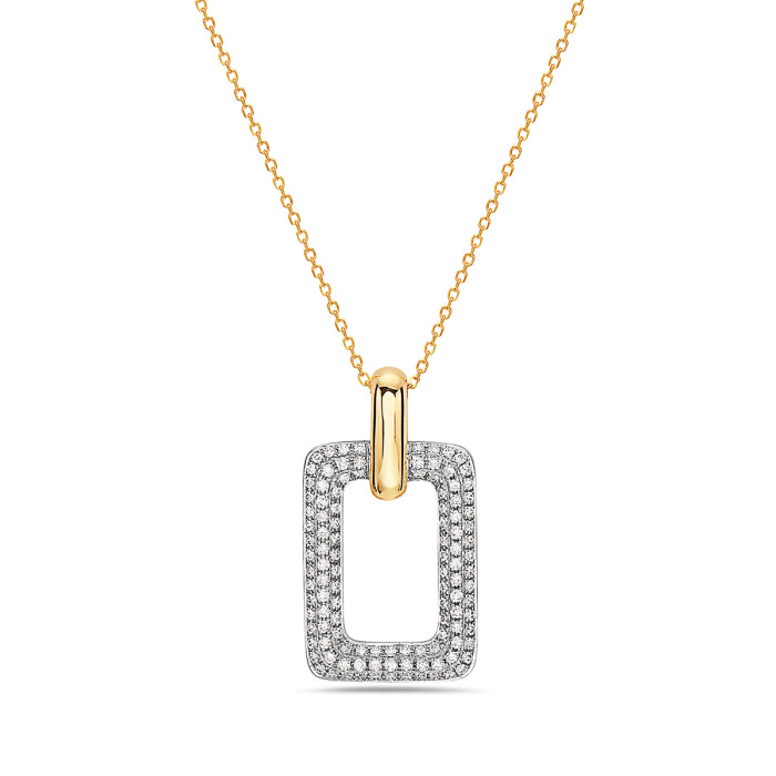 14K Two Tone Pave Diamond Necklace