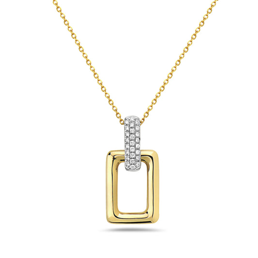 14K Two Tone Diamond Pave Necklace