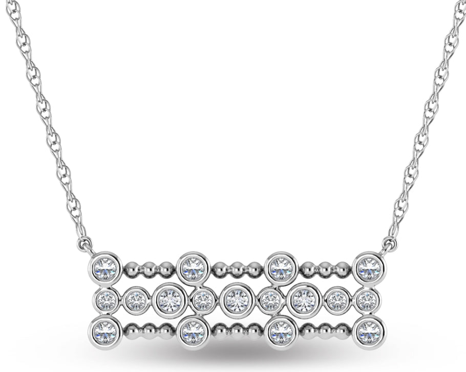 14K WHITE GOLD DIAMOND 1/4 CT.TW. FASHION NECKLACE