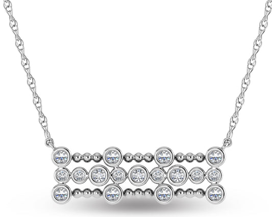 14K WHITE GOLD DIAMOND 1/4 CT.TW. FASHION NECKLACE