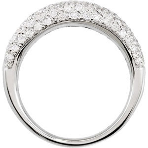 14K White 1 1/5 CTW Diamond Pavé Ring - Crestwood Jewelers