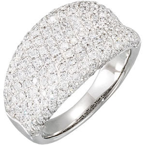 14K White 1 1/5 CTW Diamond Pavé Ring - Crestwood Jewelers